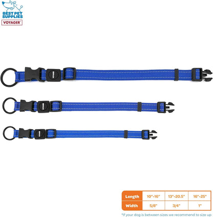 Best Pet Supplies Voyager Reflective Dog Leash or Collar with Neoprene Handle, for Small, Medium, and Large Breed Puppies, Cute and Heavy Duty for Walking, Running and Training - Royal Blue, S4