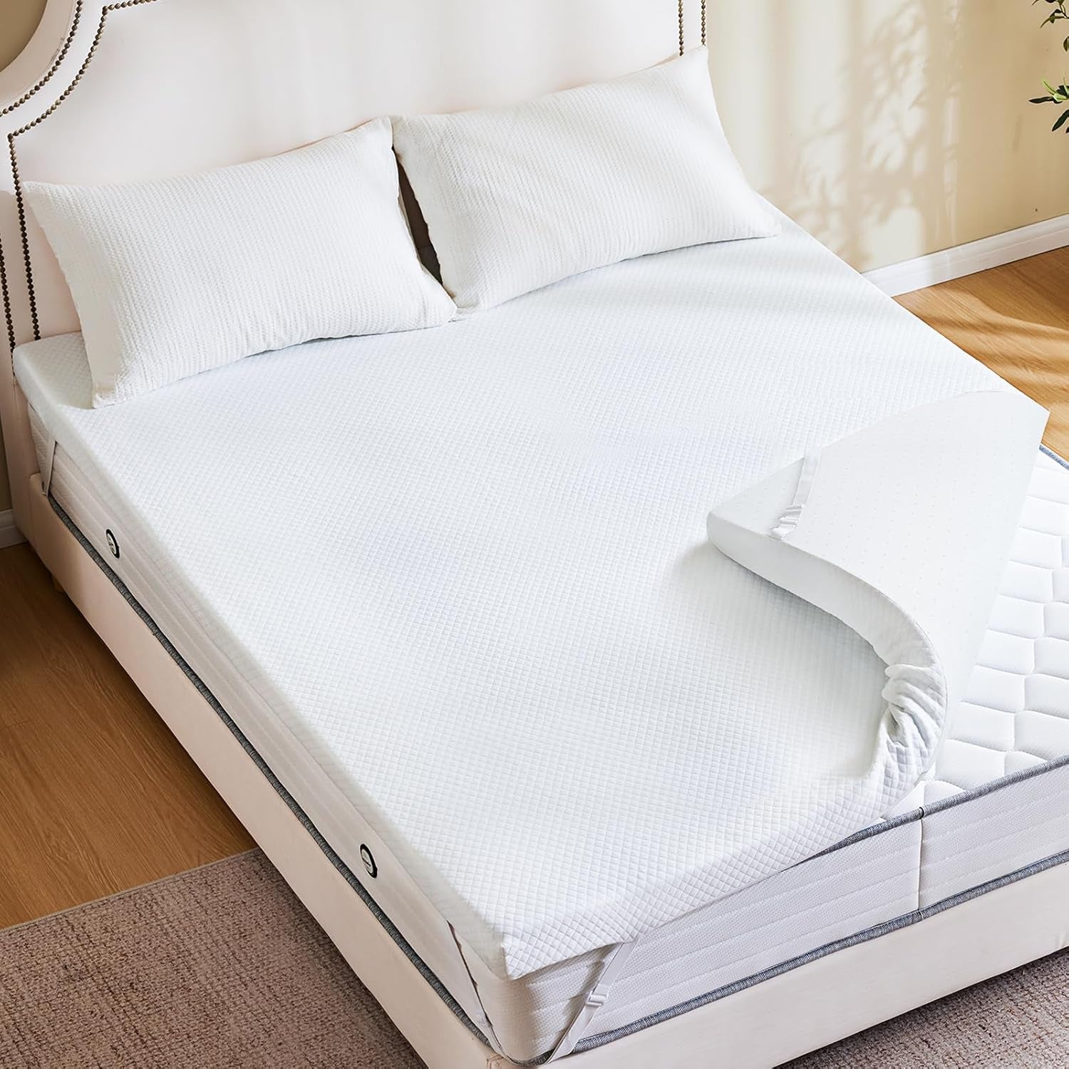 full-mattress-topper-memory-foam-pad-3-inch-cooling-gel-infused-removable-soft-cover-ventilated-sleeper-sofa-rv-camper-white