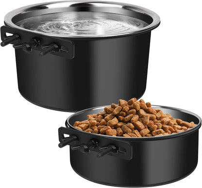 Stainless Steel Dog Bowls, Shineme 40Oz & 60Oz No Spill Dog Crate Water and Food Bowls with Hanging Hook for Kennel, Cage and More, 7.0 X 3.7” & 6.2 X 2.5” Feeder Dish for Large and Medium Dogs9
