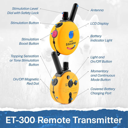 Educator ET-300 Mini E Collar for Dog Training with Remote - 1/2 Mile Range, Waterproof, 100 Blunt Stimulation Levels, Tone or Vibration Mode, Night Light Tracking for Small, Medium & Large Dogs4