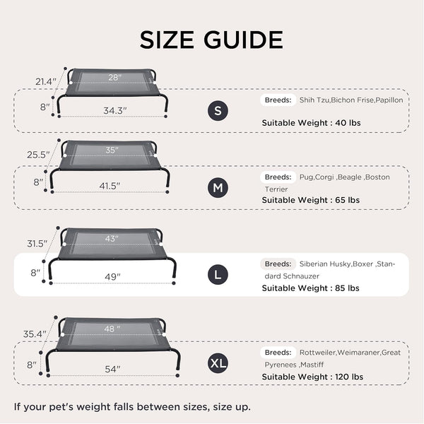 Bedsure Outdoor Elevated Cooling Dog Bed Large Sized Dog, 49In Grey | Portable Raised Camping Pet Cot Hammock,Breathable Teslin Mesh,Weather Resistant,For Large Pets up to 85 Lbs,Easy to Assemble5