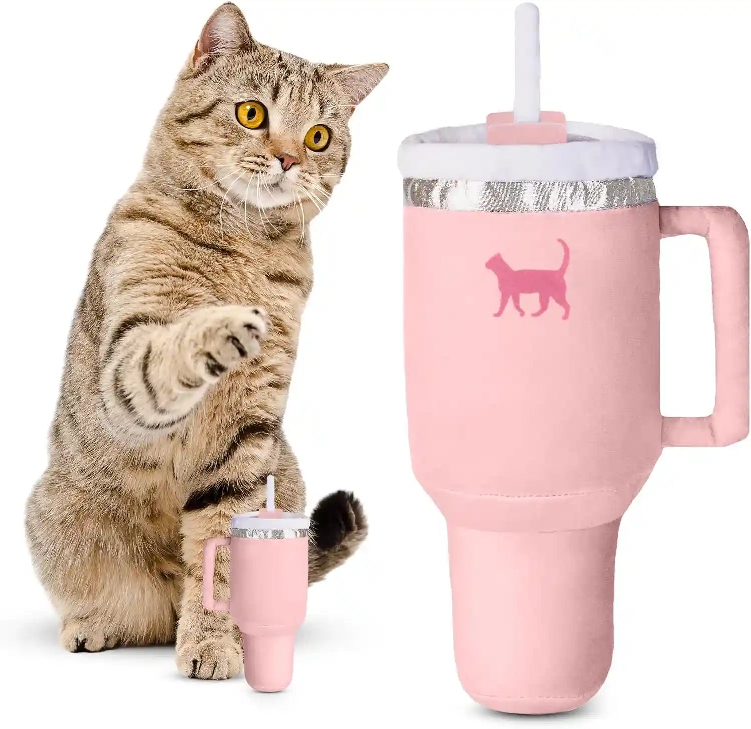 puproar-kitty-cup-catnip-cat-toy-cat-birthday-gift-cute-girly-accessory-crinkle-toy-for-indoor-cats-pink-peach-dust