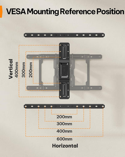 Ultra Slim TV Wall Mount 1.1" Low Profile for 42-90" Tvs, Fits 16"/24" Studs, Full Motion TV Mount Wall Bracket with Dual Articulating Arms, Swivel, Tilt, Max VESA 600X400Mm, Holds 132Lbs7