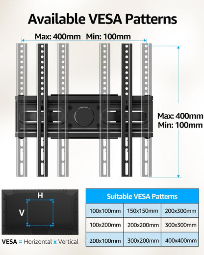 Econome TV Wall Mount for Most 32-65 Inch Flat Screen/Led/4K Tvs, TV Mount with Swivel and Tilt Articulating Dual Arms, Full Motion Wall Mount up to 16” Stud, Max VESA 400X400Mm, up to 99Lbs9