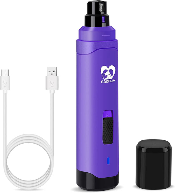 Casfuy Dog Nail Grinder Upgraded - Professional 2-Speed Whisper-Quiet Electric Pet Nail Trimmer Painless Paws Grooming & Smoothing for Small Medium Large Dogs & Cats (Dark Blue)9