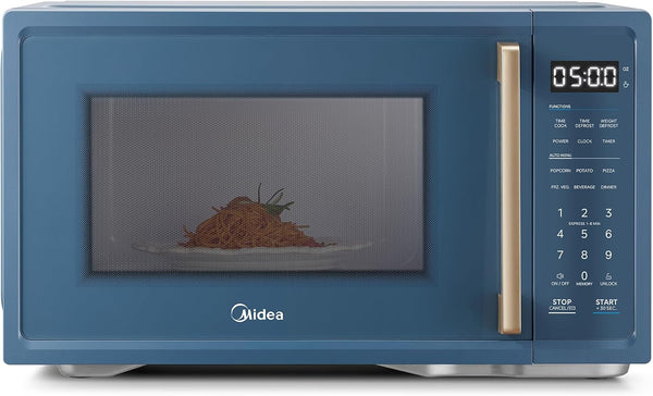 Retro Countertop Microwave, 1.1 Cu. Ft, 1000W, 6 Presets, Navy Blue | 11 Power Levels, Child Safety Lock, 6 Preset Menus, Easy to Clean1