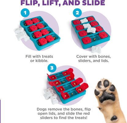 Outward Hound by Nina Ottosson Dog Brick – Interactive Treat Puzzle Enrichment Toy, Level 2 Intermediate3