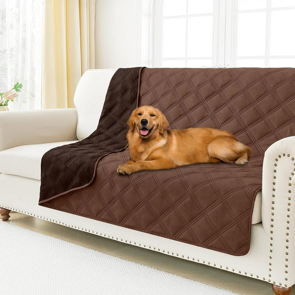 Smiry Waterproof Dog Bed Cover, Reversible Pet Blanket for Sofa Couch | Soft Washable Dog Blanket, Leakproof Couch Cover for Dogs Cats & Furniture Protection, 52X82, Grey/Dark Grey102