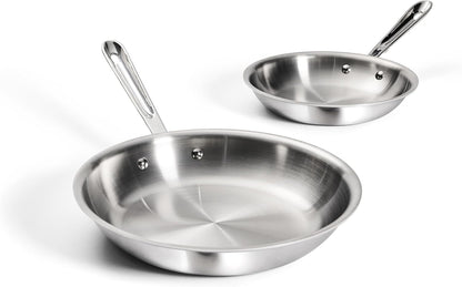 All-Clad D3 3-Ply Stainless Steel Fry Pan Set 2 Piece, 8, 10, Inch Induction Oven Broiler Safe 600F Pots and Pans, Cookware Silver | the Original Bonded Professional Cookware, Cooking Set, 8 & 10" Skillet Set, Induction Compatible, Oven Safe up to 600F1