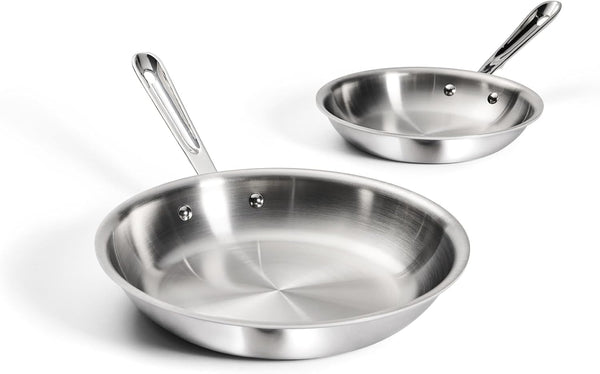 All-Clad D3 3-Ply Stainless Steel Fry Pan Set 2 Piece, 8, 10, Inch Induction Oven Broiler Safe 600F Pots and Pans, Cookware Silver | the Original Bonded Professional Cookware, Cooking Set, 8 & 10" Skillet Set, Induction Compatible, Oven Safe up to 600F1