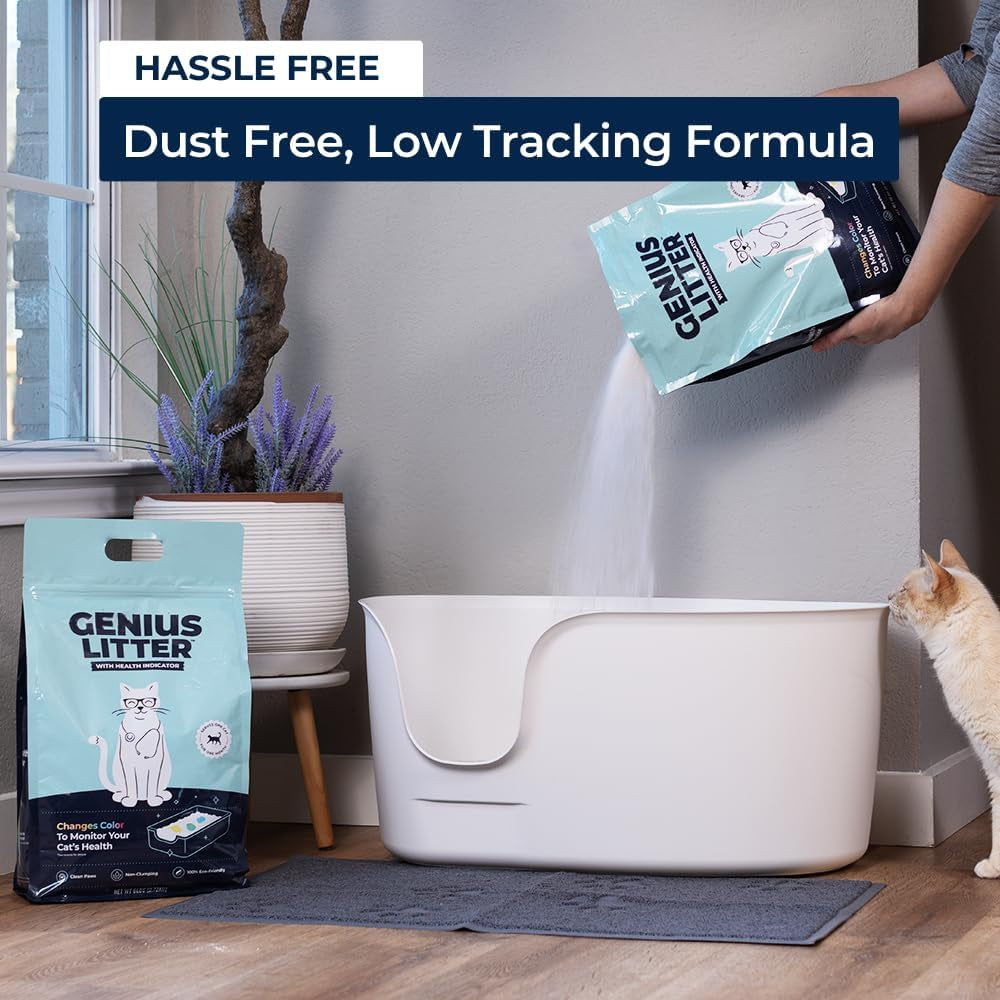 genius-litter-health-monitoring-cat-litter-featured-on-shark-tank-lightweight-crystal-silica-gel-non-clumping-dust-free-low-tracking-odor-control-for-indoor-cats-and-kittens-6-lb-bag