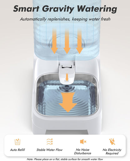 Automatic Dog Water Bowl Dispenser with Patented Faucet - 8L Large Gravity Cat Water Dispenser with Filter & Adjustable Base, Wide Mouth for Easy Clean, Bpa-Free, Stainless Steel Pet Waterer for Pets8