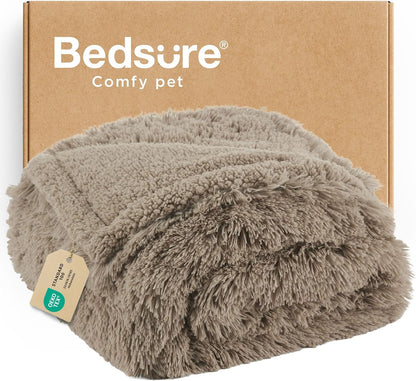Bedsure Waterproof Dog Blanket for Small Dogs Cats Fluffy Faux Fur, 30X40 | Plush Fuzzy Reversible Pet Blankets for Couch and Dog Bed, Soft Calming Throw Cat Puppy Blanket Washable, Dog Gift, Brown1