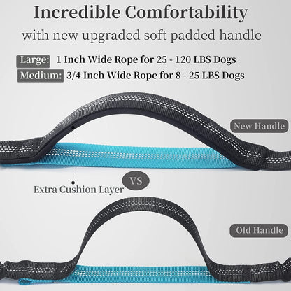 Iyoshop Hands Free Dog Leash with Zipper Pouch, Dual Padded Handles and Durable Bungee for Walking, Jogging and Running Your Dog (Large, 25-120 Lbs, Black)3