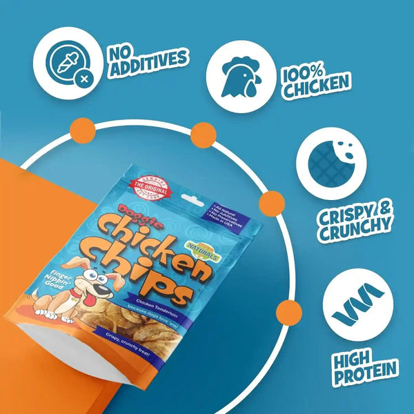 Chip'S Naturals Doggie Chicken Chips Large 15 Oz All Natural High Protein Low Calorie Healthy Dog Treats, Grain Free Gluten Free USDA Inspected & Approved Chicken Treat for Dogs, Pet Supplies3