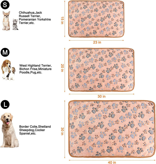 MIWOPET 3 Pack Cat and Dog Blanket Soft & Warm Fleece Flannel Sleep Mat, Great Pet Throw for Puppy, Kitten,Cats,Small Dogs (Small 23" X 15")3