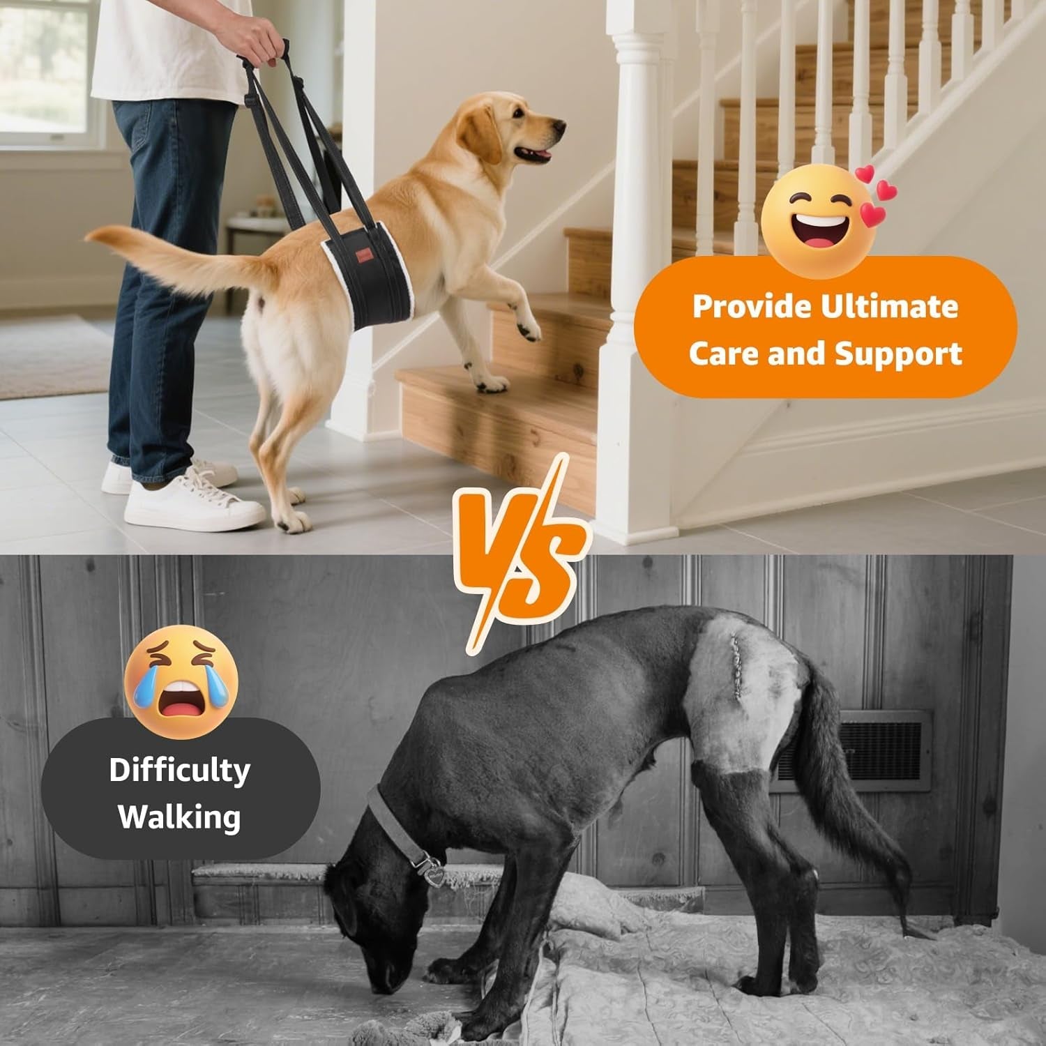 loobani-adjustable-dog-sling-for-large-dogs-hind-leg-support-acl-recovery-walking-stair-assistance-senior-dog-mobility-padded-comfort-adjustable-fit-lightweight-nylon-soft-plush-lining