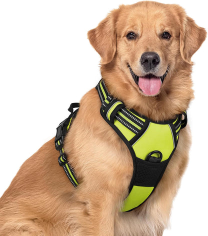 Rabbitgoo Dog Harness, No Pull for Large Dogs with 2 Leash Clips, Pet Vest | No Choke with Handle, Adjustable Soft Padded, Reflective, Easy Control for Walking, Black, Large121