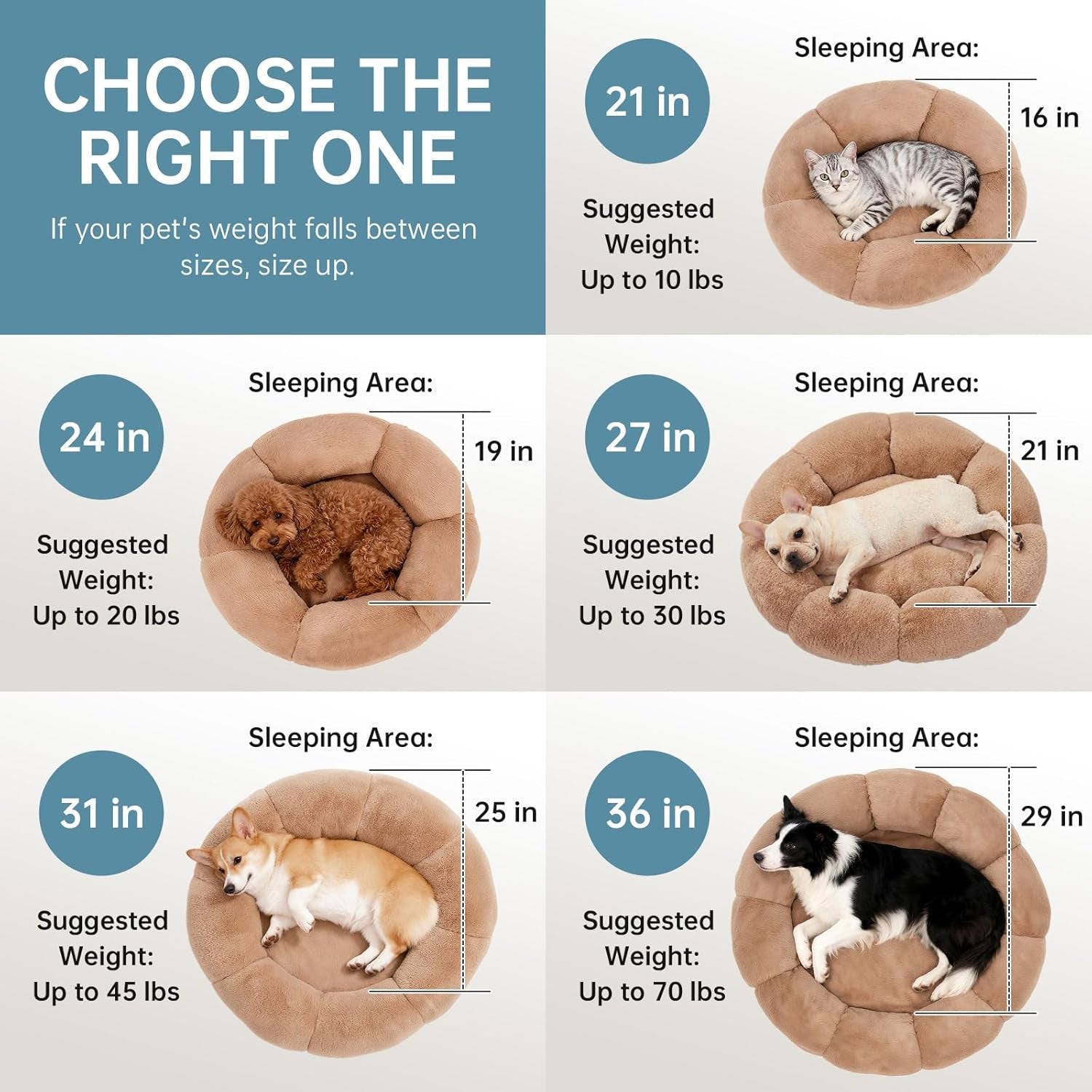 ohgeni-31-inches-calming-donut-orthopedic-dog-cat-bed-for-medium-pets-warming-comfort-fluffy-short-pile-fur-durable-waterproof-machine-washable-removable-cover-cute-round-bed-for-puppy-camel