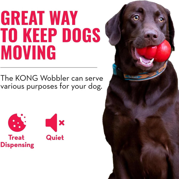 KONG Wobbler - Interactive Dog Toy for Treat Dispensing - Dog Slow Feeder for Healthy Eating - for Medium/Large Dogs | Interactive Treat-Dispensing Toy & Slow Feeder That Supports Healthy Eating & Keeps Dogs Mentally Busy5