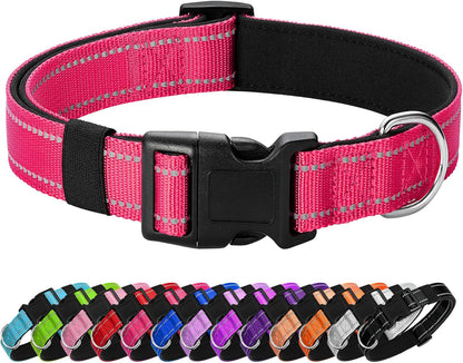 Reflective Dog Collar Padded with Soft Neoprene Breathable Quick Release Basic Dog Collars for Medium Dogs Purple Girl22
