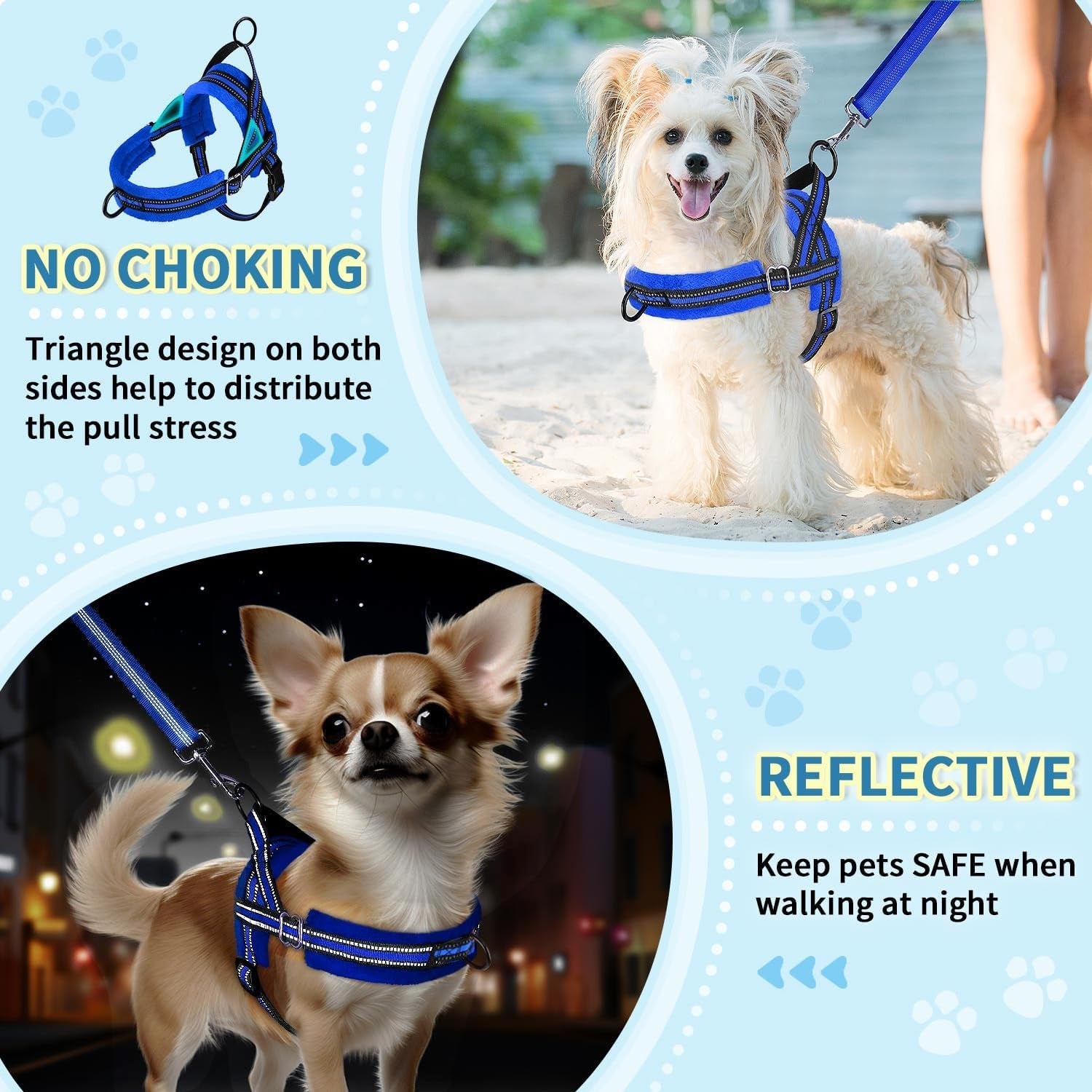 lukovee-no-pull-dog-harness-and-leash-set-soft-padded-small-dog-harness-neck-chest-adjustable-reflective-vest-puppy-harness-with-4ft-lightweight-anti-twist-dog-leash-for-small-dogs-xs-blue