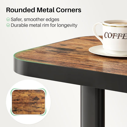 Adjustable Height C-Shaped End Table, 9-Level Side Table with Thickened Metal Rounded Edge, Couch Table Slides under Sofa or Bed, Eating, Working, TV Tray Table for Small Spaces, Brown5