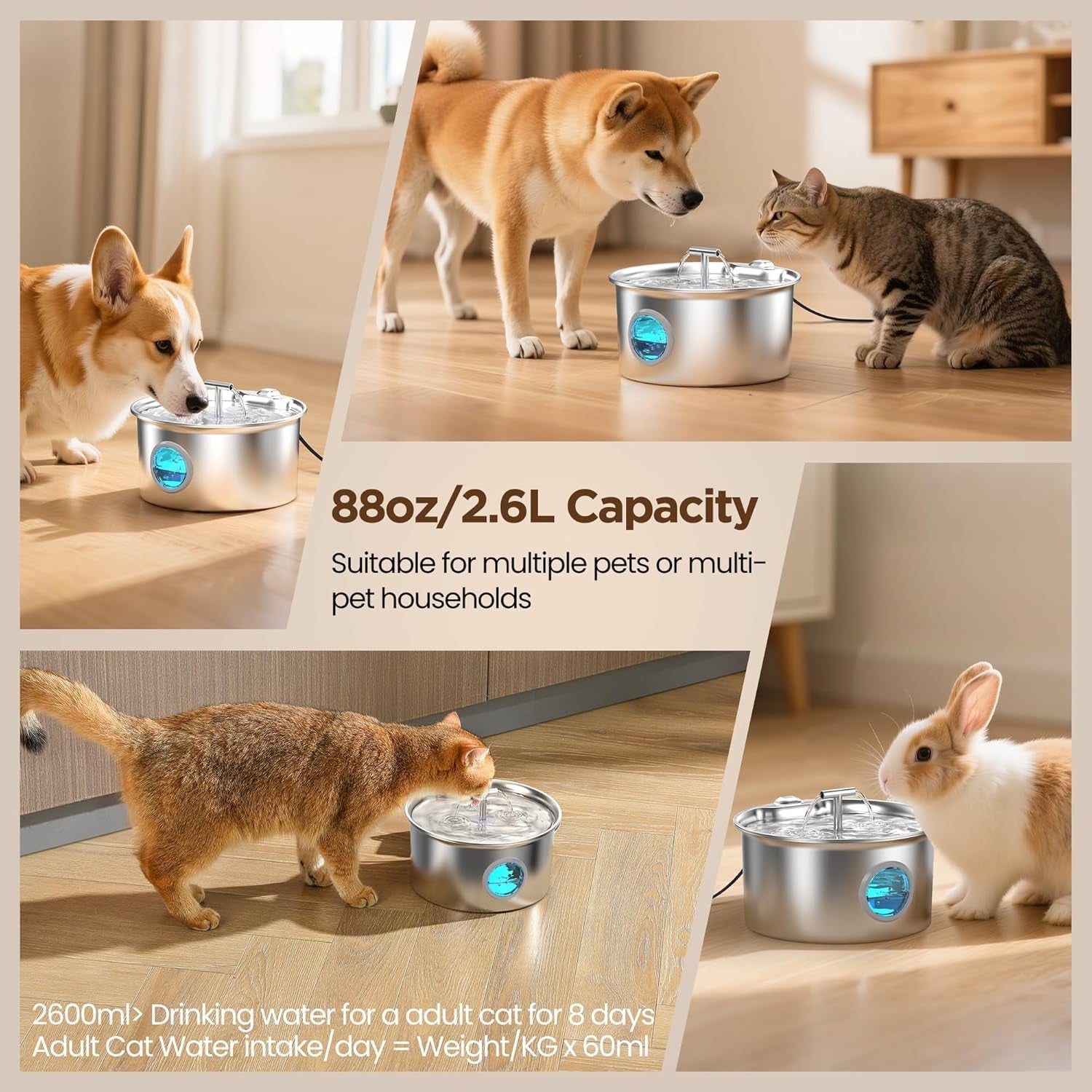 cat-water-fountain-stainless-steel-2-6l-cat-fountain-for-drinking-pet-water-fountain-for-cats-indoor-automatic-pet-water-dispenser-bowl-best-auto-feeding-supplies-gift-for-small-dog-large-kitty