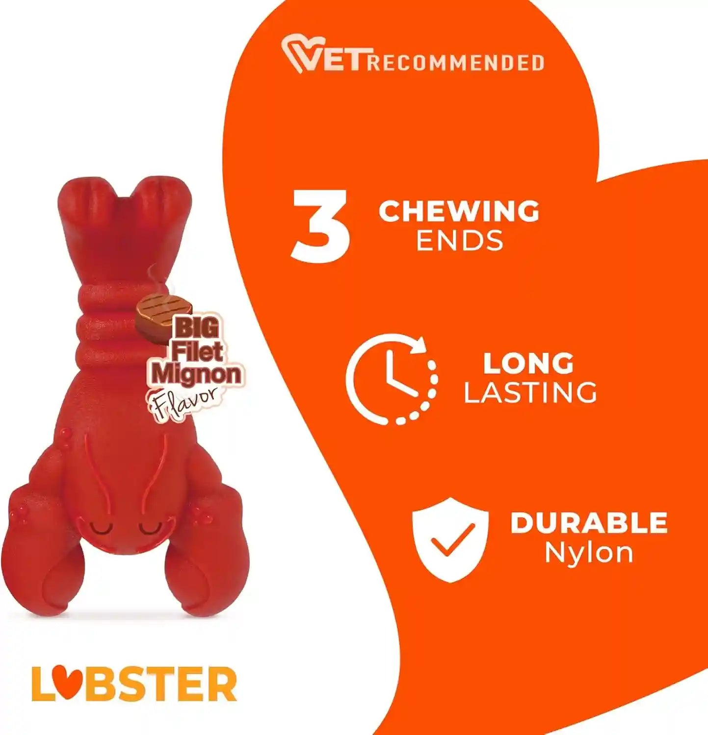 nylabone-power-chew-lobster-dog-chew-toy-filet-mignon-flavor-small-durable-dog-toys-for-aggressive-chewers-long-lasting-discourages-destructive-chewing-for-dogs-up-to-25-lbs