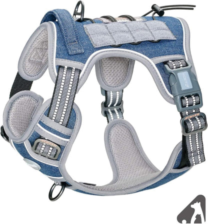 Auroth Tactical Dog Harness for Large Dogs No Pull Adjustable Pet Harness Reflective K9 Working Training Easy Control Pet Vest Military Service Dog Harnesses Army Yellow L22