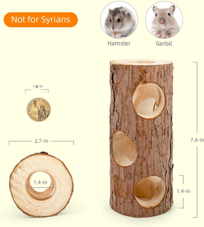 Niteangel Natural Wooden Hamster Mouse Tunnel Tube Toy Forest Hollow Tree Trunk2