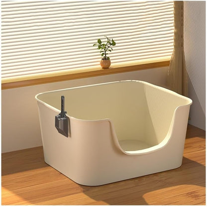 Pet Supplies, Large Anti,Splash Litter Box with High Sides, Easy Clean Cat Pan Includes Scoop(Gray)6