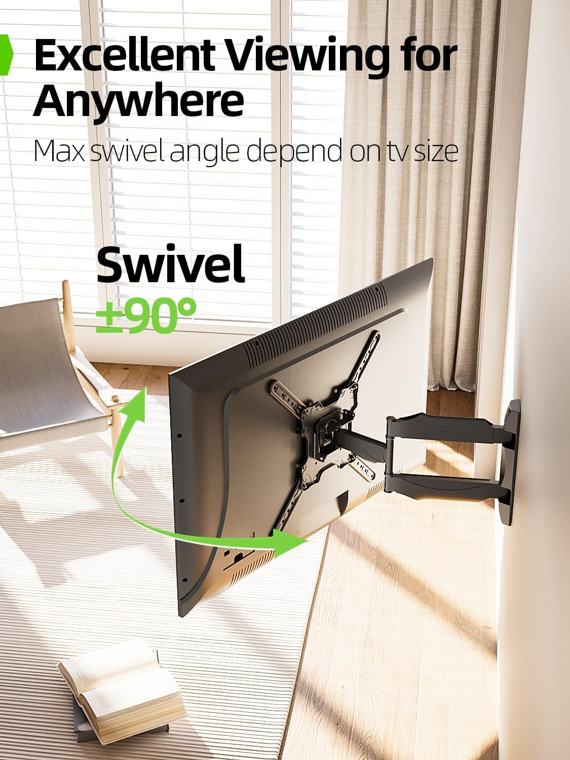 tv-wall-mount-for-most-26-60-inch-tvs-up-to-77-lbs-full-motion-wall-mount-tv-bracket-with-swivel-tilt-single-stud-design-for-corner-max-vesa-400x400mm-fit-most-32-40-42-43-50-55-60-tvs