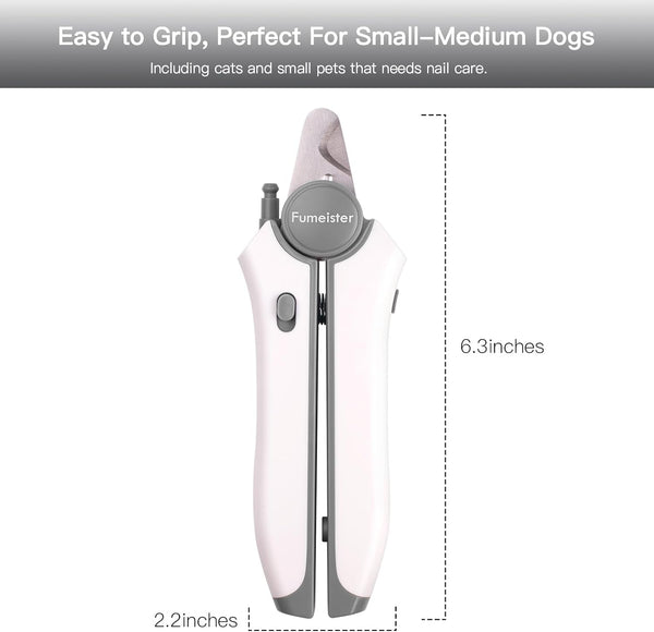 Type-C Rechargeable Dog & Cat Nail Clippers - LED Pet Nail Trimmer Extra Sharp for Small & Medium Dogs (Gray)7