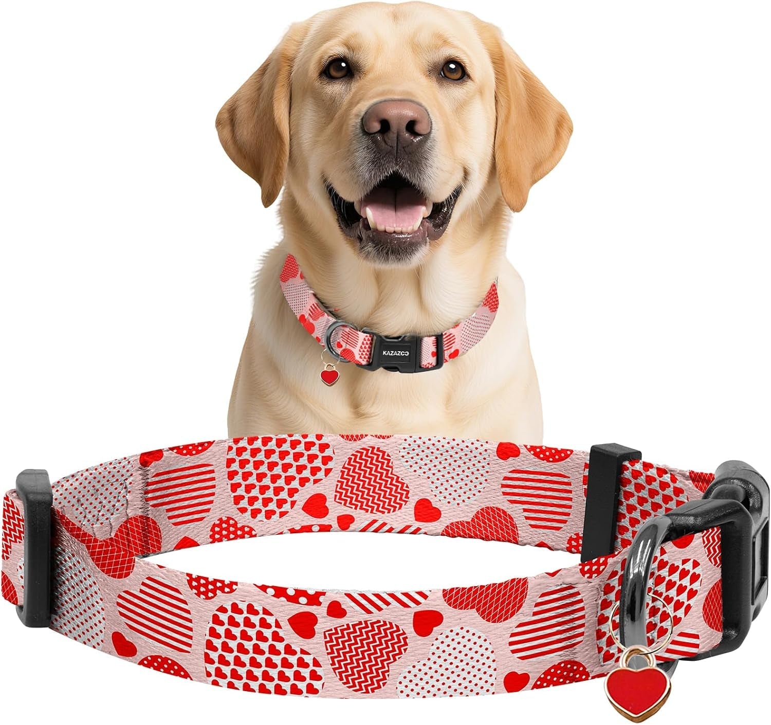 kazazoo-dog-collar-cute-and-soft-nylon-puppy-collar-girl-dogs-adjustable-purple-dog-collars-for-medium-dogs-purple-flowers-m