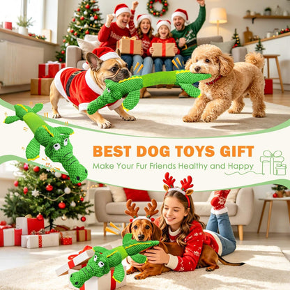 WOWBALA Dog Squeaky Toys Stretchable Crocodile for Interactive Tug of War | 24-31In Plush Chew Toy with Squeaker & Crinkle Paper, Pineapple Cotton, Ideal for Puppy Small Medium Dogs Indoor Outdoor Play8