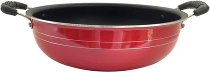 Nonstick Kadhai with Lid 2L All Purpose Pan Deep Fry Pan for Indian Cooking Stir Fry Aluminium Wok Deep Fry Skillet Cookware Cooking Pan6