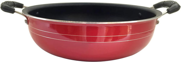 Nonstick Kadhai with Lid 2L All Purpose Pan Deep Fry Pan for Indian Cooking Stir Fry Aluminium Wok Deep Fry Skillet Cookware Cooking Pan6
