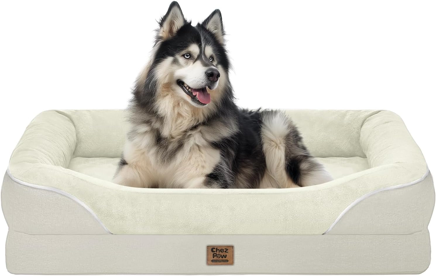 chez-paw-waterproof-orthopedic-xl-dog-bed-for-large-and-extra-large-dogs-egg-crate-foam-4-sided-bolster-support-waterproof-liner-non-slip-bottom-machine-washable-cover-42-x-30-inch