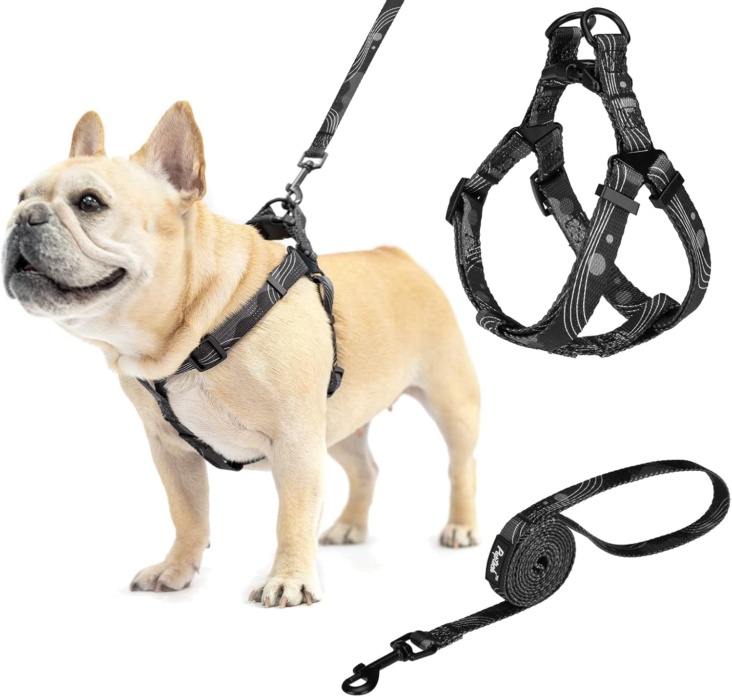 pupteck-no-pull-dog-harness-soft-adjustable-basic-nylon-step-in-puppy-vest-outdoor-walking-with-id-tag
