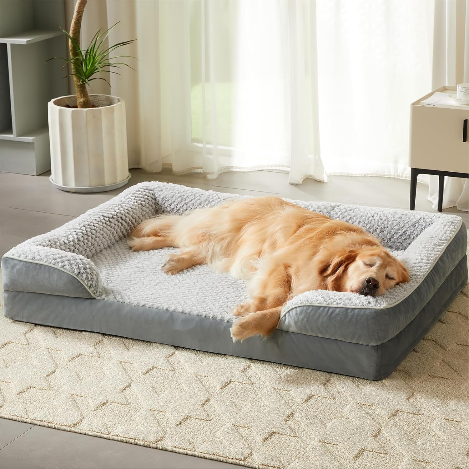lextro-orthopedic-dog-beds-for-large-dogs-42x30-inch-extra-large-dog-bed-egg-crate-foam-bed-for-large-dogs-big-pet-bed-with-washable-removable-waterproof-pillow-cover-and-anti-slip-bottom-grey