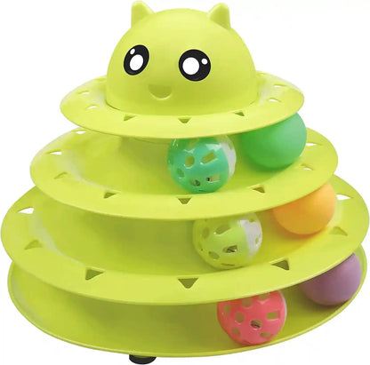 UPSKY Cat Toy Roller 3-Level Turntable Cat Toys Balls with Six Colorful Balls Interactive Kitten Fun Mental Physical Exercise Puzzle Kitten Toys18