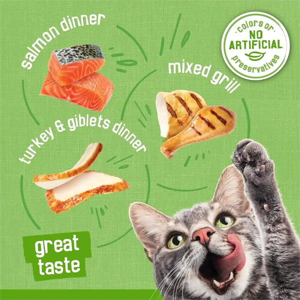 Purina Friskies Wet Cat Food Pate Variety Pack Salmon Dinner, Turkey and Giblets Dinner and Mixed Grill - (2 Packs of 12) 5.5 Oz. Cans6