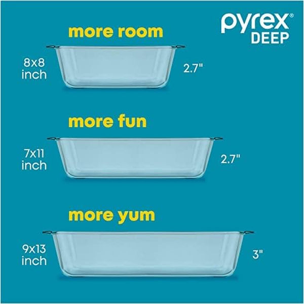 Deep (9X13") Glass Baking Dish with Lid, Deep Casserole Dish | Preheated Oven, Freezer & Microwave Safe2