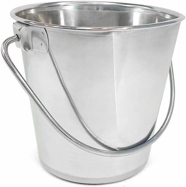 3 Gallon Stainless Steel Bucket - Heavy Duty Flat Side Metal Bucket for Feeding & Watering Pets, Livestock & Cleaning - Perfect for Crates, Kennels, Cages & Hang on Fences - 13 Quart7
