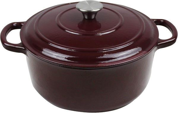 Cast Iron Enameled Pot/Casserole/Duch Oven 9 Qt. with Cover, Merlot1