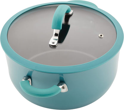 Cook + Create Aluminum Nonstick Cookware Set, 10-Piece, Agave Blue15
