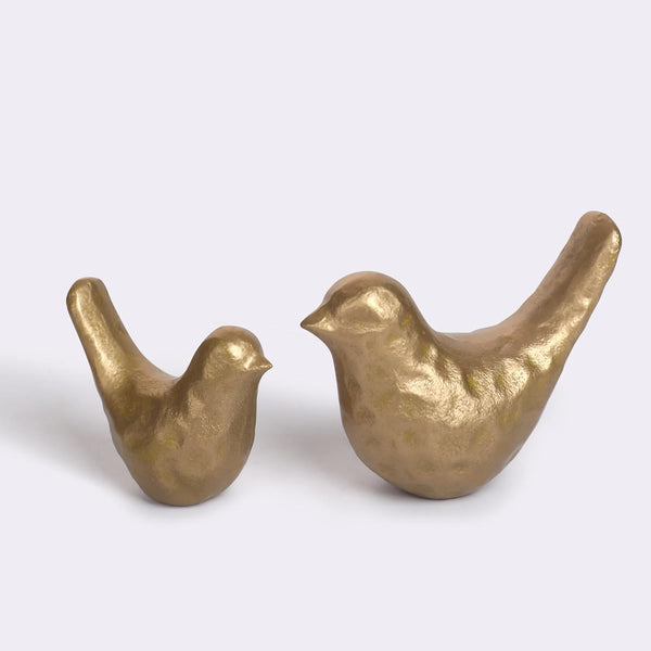 Elegant Cast Iron Bird Statue with Vintage Brass Coating – Gold Bird Figurine for Home Desk, Living Room, Bedroom, Office – Charming Decorative Ornament1
