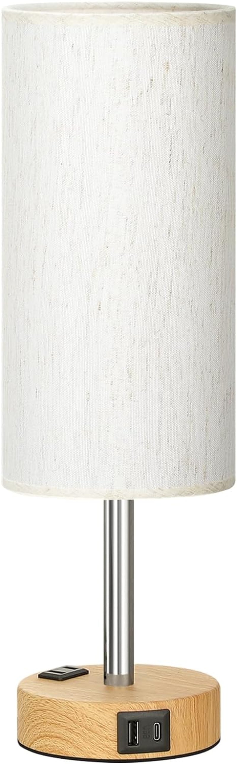 bedside-table-lamp-for-bedroom-dimmable-touch-usb-a-c-ac-outlet-3-way-dimmable-led-bulb-included-fabric-lampshade-wood-grain-metal-base-14-small-nightstand-lamp-for-desk-living-room