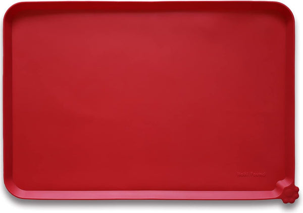 Hoki Found -Waterproof Pet Feeding Mats with High Lips - Multiple Size and Colors for Dogs, Cats & Others-G37